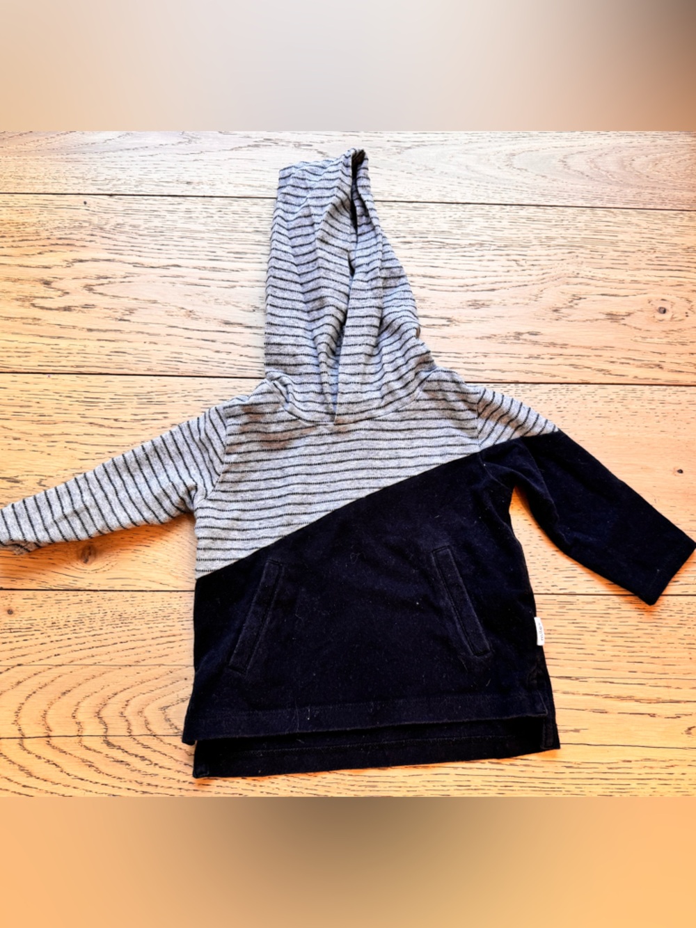 Miles baby gray and black hoodie